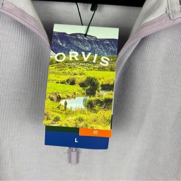 Orvis Casual Floral Trim Long Sleeve Quarter Zip Cotton Sweater Large Lilac NWT - Picture 6 of 12